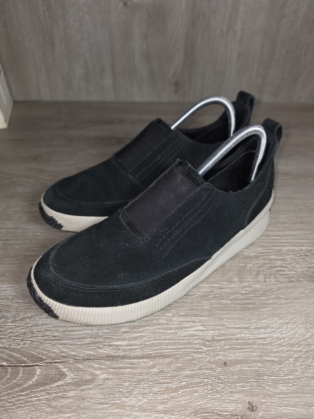Sorel Women's Out 'N About Plus Slip-On shoes Black Waterproof Suede Size 9